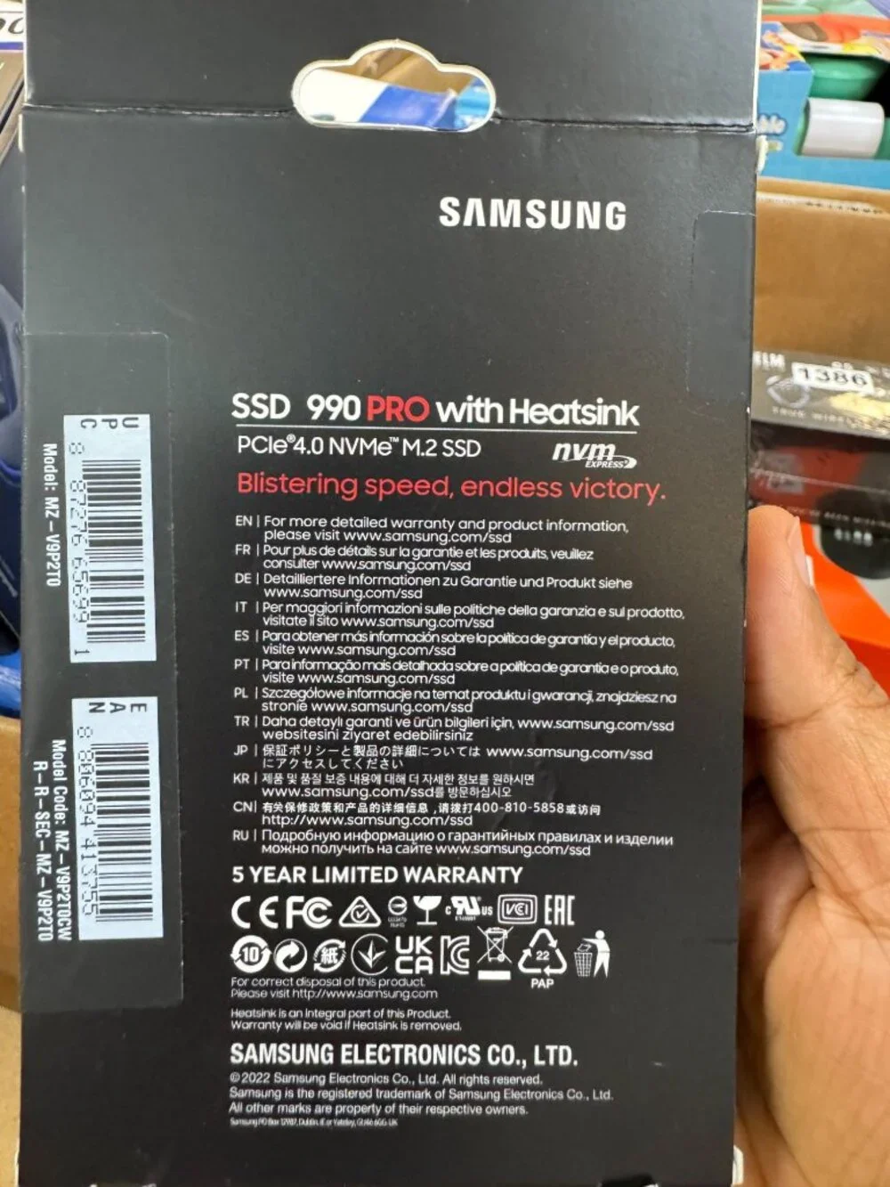 Samsung 990 Pro 2TB PCIe 4.0 NVMe M.2 SSD With Heatsink High-Speed Storage